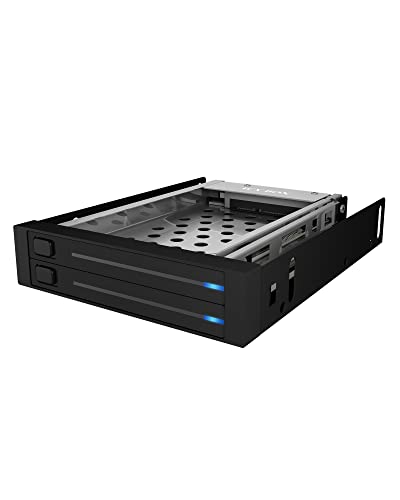 ICY BOX Wechselrahmen für 2x 2,5" (6,35 cm) SSD/HDD für 1x 3,5" Schacht, HotSwap, Aluminium/Kunststoff, IB-2226StS von ICY BOX