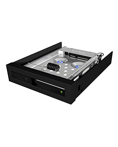 Icy Box IB-2217aStS Wechselrahmen für 2,5" (6,35 cm) HDD/SSD für 1x 3,5" Schacht, SATA III, abschließbar, Vibrationsschutz, trägerlos (schwarz) von ICY BOX