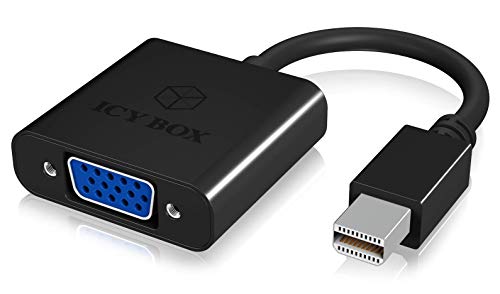 Icy Box IB-AC539 Mini DisplayPort (Mini DP) auf VGA Adapter, Full HD (1920x1080/60Hz), Schwarz von ICY BOX