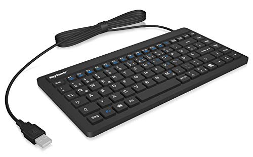 KeySonic KSK-3230IN (DE) Wasser-/Staubdichte Mini-Tastatur (USB-kabelgebunden) aus Silikon mit 12 Funktionstasten (schwarz) von ICY BOX