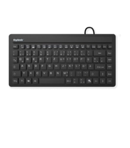 KeySonic KSK-3230IN (DE) Wasser-/Staubdichte Mini-Tastatur (USB-kabelgebunden) aus Silikon mit 12 Funktionstasten (schwarz) von ICY BOX