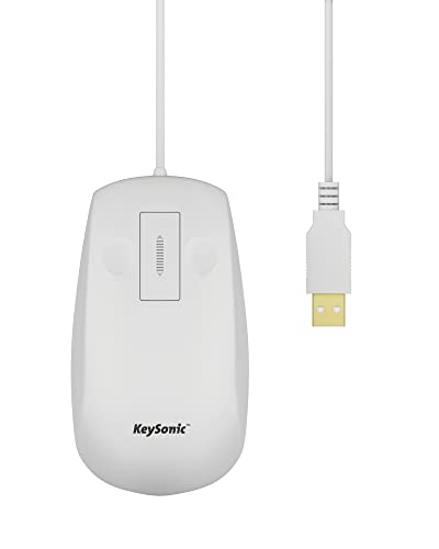 KeySonic Wasserdichte Maus aus Silikon, Touchsensor zum Scrollen, Schutzklasse IP68, USB-Kabel (1,8 m), KSM-5030M-W von ICY BOX