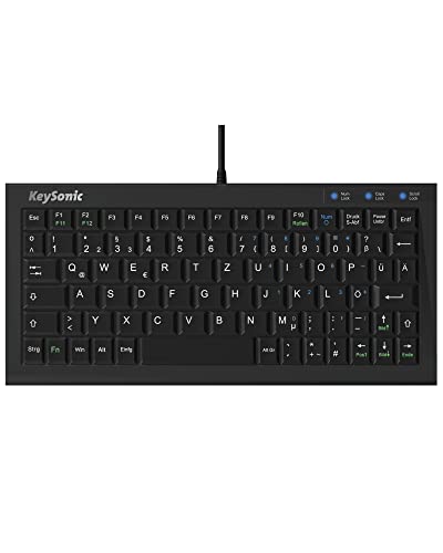 KeySonic extra kleine Tastatur, USB Kabel (2 m), voller Tastenumfang, SoftSkin, ACK-3401U von ICY BOX