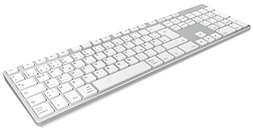 Keysonic 60395 Wireless Bluetooth Tastatur aus Aluminium für Mac, Windows, Android, Tablet und PC, Akku, Multi-Channel, Silber/Weiß Keysonic 60395 Wireless Bluetooth Tastatur aus Aluminium für Mac, Windows, Android, Tablet und PC, Akku, Multi-Channel, Silber/Weiß von ICY BOX