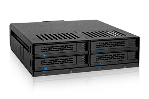 ICY DOCK 4X 2,5" SATA/SAS HDD/SSD Wechselrahmen mit schraubenlosen Trays in 5,25" Schacht - ExpressCage MB324SP-B von ICY DOCK