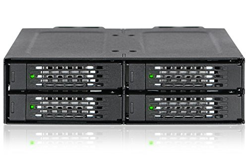 ICY DOCK 4 x U.2 / U.3 NVMe PCIe 4.0 SSD zu 4 x MiniSAS HD (SFF-8643) Wechselrahmen - Vollmetall - ToughArmor MB699VP-B von ICY DOCK