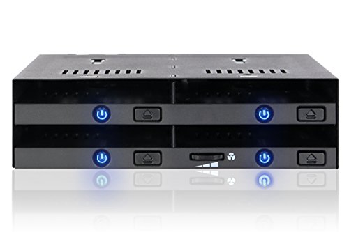 ICY DOCK Trägerloses Internes Hot Swap Dock für 4X 2,5 Zoll SATA/SAS SSD/HDD in 1x 5,25 Zoll Schacht mit Auswurftasten - flexiDOCK MB014SP-B R1 von ICY DOCK