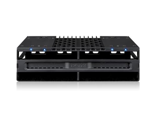 ICY DOCK Tray-Less 4X 2,5 SAS/SATA SSD/HDD Mobile Rack für 5,25 Zoll Schacht | flexiDOCK MB024SP-B von ICY DOCK