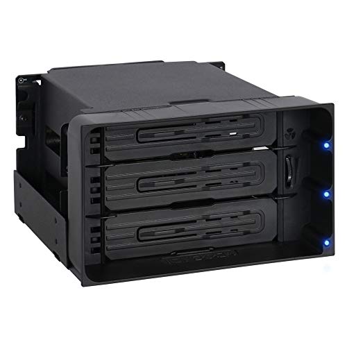 ICY DOCK FlexiDOCK MB830SP-B Hot Swap 3 Bay 3,5 Zoll SATA/SAS HDD Dockinggehäuse Mobile Rack in 2 x 5,25 Zoll Laufwerksschacht (inkl. 3 x SATA-Kabel) von ICY DOCK