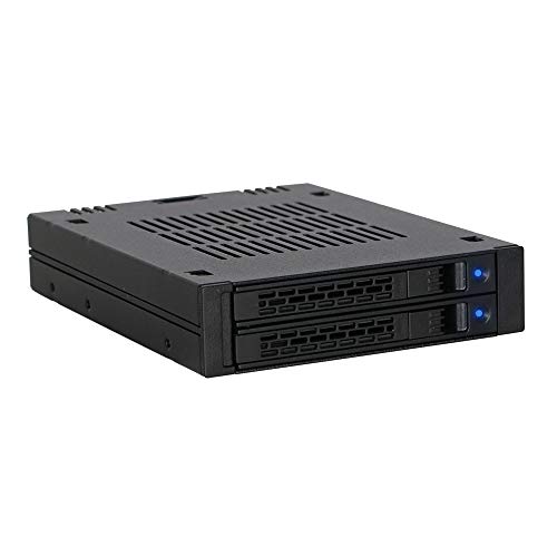 Wechselrahmen für 2X 2,5 Zoll (6,4cm) SATA/SAS SSD/HDD - Icy Dock ExpressCage MB742SP-B von ICY DOCK