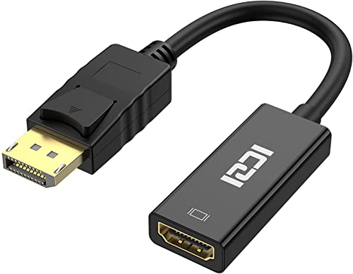 ICZI Displayport auf HDMI Adapter, 4K vergoldet DP auf HDMI Kabel HDTV Konverter mit Audio für PC und Laptop von ICZI