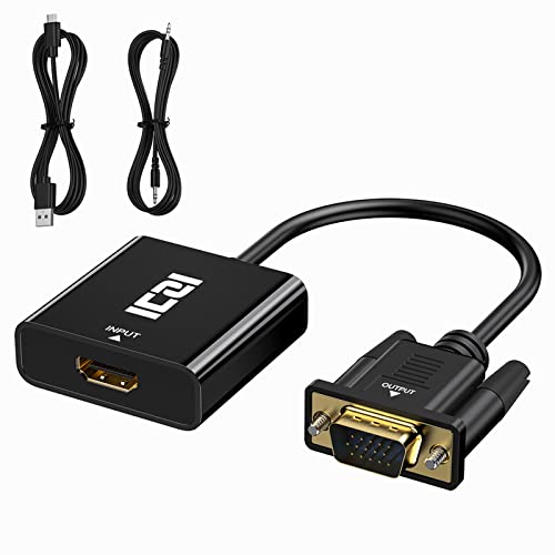 ICZI HDMI auf VGA,1080P 60Hz HDMI VGA Adapter mit 3.5mm Audio und Micro-USB Ladekabel für TV Stick, HDTV, DVD Player, Tablet PC, PS4, Monitor, Projektor, Xbox von ICZI