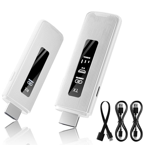 ICZI Wireless HDMI, HDMI Wireless Transmitter and Receiver Funkübertragung Ohne Kabel Dual Band 2.4/5GHz 164FT/50M mit LED für Streaming Video Audio File von, Laptop, PC zu HDTV, Projektor. von ICZI