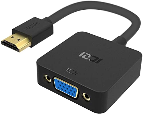 Iczi Hdmi Auf Vga Kabel Adapter 1080P Hdtv Aktiv Audio Àœbertragung Konverterkabel Unterstützt Für Pc Laptop,Chromebook,Raspberry Pi Hdmi Zu Vga Schwarz von ICZI