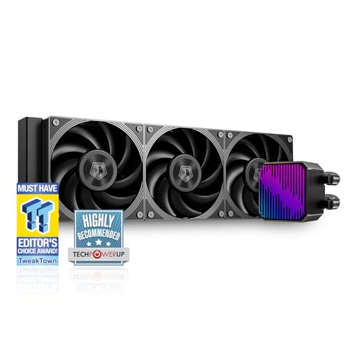 ID-COOLING DX360 MAX Flüssigkeits-CPU-Kühler, 360mm ARGB AIO-Kühler, 38mm dicker Radiator, 3x120mm hocheffiziente Lüfter mit Zero-RPM-Unterstützung, Intel LGA1851/1700/1200/115X & AMD AM5/AM4 von ID-COOLING