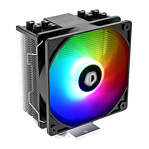 ID-COOLING SE-214-XT ARGB CPU-Kühler, 4 Heatpipes, CPU-Luftkühler, ARGB-Lichtsynchronisation mit Motherboard (5 V 3-poliger Stecker), CPU-Lüfter für Intel/AMD, LGA 1700 kompatibel von ID-COOLING