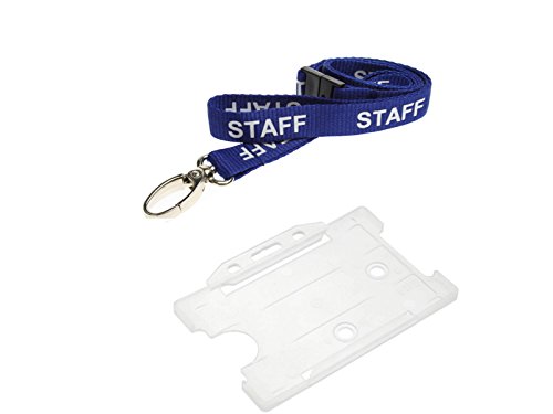 'ID Card It – Spiel-Halterung und Band für Halsband ID Card, mit Schriftzug "Staff 20 blau von ID Card IT