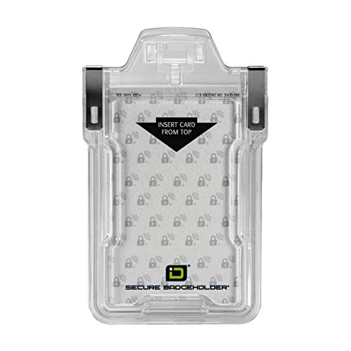 RFID-blockierender Badge Holder Classic von ID Stronghold – Fips zugelassen Halter, – 100% USA Made Small farblos von ID Stronghold