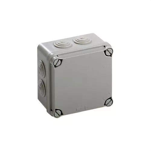 Ide IDE IP65 wasserdichte Box mit blickdichtem Deckel und Kegeln, 108 x 108 x 64 mm, Grau, 1 von IDE
