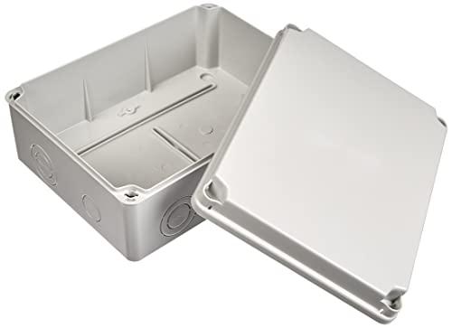 Ide IDE IP65-IP67 Wasserdichte Box mit mattem Deckel und vorgestanzten Eingängen, 180mm x 241mm x 95mm, grau, 1 von IDE