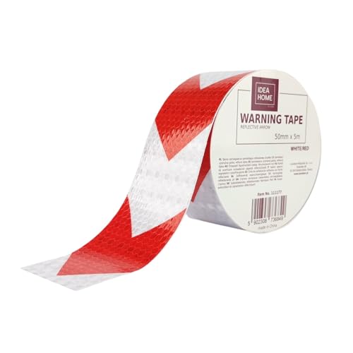 IDEA HOME Markierungsklebeband 50 mm x 5 m Selbstklebendes Absperrband Gestreiftes Warnband zur Boden und Sicherheitsmarkierung, Reflektierend, Pfeil, Weiss/Rot IDEA HOME Markierungsklebeband 50 mm x 5 m Selbstklebendes Absperrband Gestreiftes Warnband zur Boden und Sicherheitsmarkierung, Reflektierend, Pfeil, Weiss/Rot von IDEA HOME