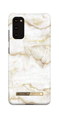 IDEA of Sweden Bedruckte Handyhülle, niedliches buntes Muster, schützende Abdeckung aus Hartplastik mit Mikrofaserfutter für das iPhone. Kompatibel mit Galaxy S20 (Golden Pearl Marble) von IDEAL OF SWEDEN