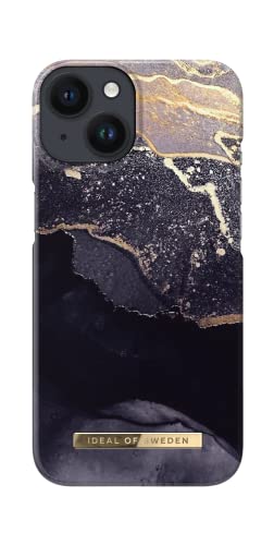 IDEAL OF SWEDEN Bedruckte Handyhülle, niedliches buntes Muster, schützende Abdeckung aus Hartplastik mit Mikrofaserfutter für das iPhone. Kompatibel mit iPhone 13 & iPhone 14 (Golden Twilight Marble) von IDEAL OF SWEDEN