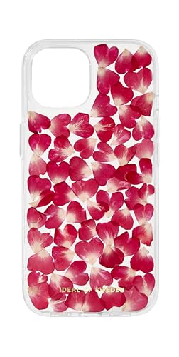 IDEAL OF SWEDEN Durchsichtige Handyhülle mit erhöhten Kanten und natürlichen Blütenblättern, fallgetesteter Schutz mit transparentem Finish für iPhone 15 (Red Roses) von IDEAL OF SWEDEN