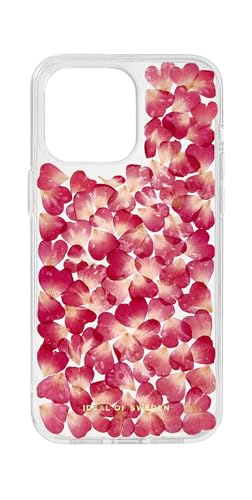 IDEAL OF SWEDEN Durchsichtige Handyhülle mit erhöhten Kanten und natürlichen Blütenblättern, fallgetesteter Schutz mit transparentem Finish für iPhone 15 Pro Max (Red Roses) von IDEAL OF SWEDEN