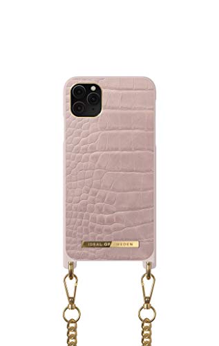 IDEAL OF SWEDEN Handy-Halskette mit Hülle für iPhone 11 Pro Max/XS Max mit passendem Riemen (100 – 115 cm), Handykette geeignet für die Verwendung mit kabellosen Ladegeräten (Misty Rose Croco) von IDEAL OF SWEDEN