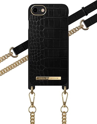 IDEAL OF SWEDEN IDNCSS20-I7-207 - Phone Necklace Case - Jet Black Croco - für Apple iPhone 6(S), Apple iPhone 7, Apple iPhone 8, Apple iPhone SE (2020) von IDEAL OF SWEDEN