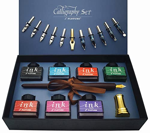 IDEAPOOL Kalligraphie Set, Stift Schreibfeder Set 22-teilig – Enthält 7 Flaschen Inks, 12 Federn, schreibfeder Holzstift, einen goldenen Stifthalter und Einführung für Anfänger IDEAPOOL Kalligraphie Set, Stift Schreibfeder Set 22-teilig – Enthält 7 Flaschen Inks, 12 Federn, schreibfeder Holzstift, einen goldenen Stifthalter und Einführung für Anfänger von IDEAPOOL