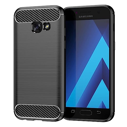 IDEWEI Hülle passend für Samsung Galaxy A3 2017,Raffinierte Kohlefaser,Anti-Fall,Anti-Fingerabdruck,Voller Schutz,Hülle für Samsung Galaxy A3 2017 von IDEWEI