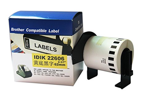 IDIK Kompatibel DK-22606 Gelb Film Label 62mm * 15,24 M Kontinuierliche Kompatibel F¡§?r Brother Drucker Kommen Mit Kunststoff halter von IDIK