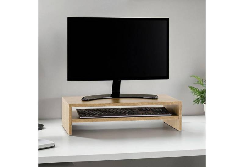 IDIMEX CONNECT Monitorständer, (Monitorerhöhung mit Ablagefach Schreibtischaufsatz, PC & Laptop eiche) von IDIMEX
