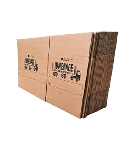 10, 20 oder 25 Boxen in 60 x 40 x 40 cm zum Auspacken, Versenden oder Aufbewahren. 20 kg starke Kartons mit integrierten Griffen, geeignet für schwere Last. (20 Stück) von IDMENAGE
