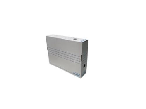 IDMENAGE Archivbox – aus weißem und blauem Karton – Maße 335 x 80 x 245 mm – wird in Packungen mit 50 Stück verkauft von IDMENAGE
