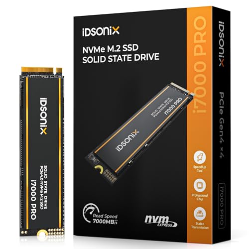 iDsonix M.2 SSD 2TB, NVME SSD M.2 2280 PCIE GEN4X4, Geschwindigkeit von bis zu 7.000 MB/s, interne SSD mit 3D NAND Blitz und Kühlkörper, interne Festkörperstatus Laufwerke für PS5, PC, Laptop, Desktop von IDSONIX SMART INTERACTIVE