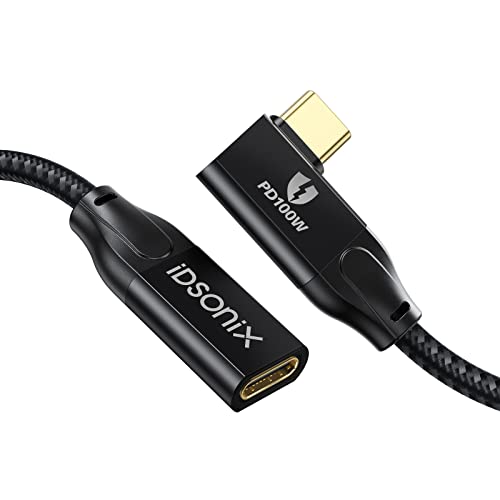 USB C Verlängerung Kabel 0,5m Rechter Winkel(20 Gbit/s) - iDsonix USB-C Verlängerung unterstützt 4k@60Hz/100W Schnellladung, Type C 3.2 Gen2*2 Verlängerungskabel Kompatibel mit USB C Hub/Dell XPS von IDSONIX SMART INTERACTIVE
