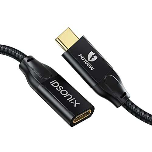 USB C Verlängerung Kabel 0.5m (20 Gbit/s) - iDsonix USB-C Verlängerung unterstützt 4k@60Hz/100W Schnellladung, Type C 3.2 Gen2*2 Verlängerungskabel Kompatibel mit PSVR2/USB C Hub/Dell XPS/MacBook von IDSONIX SMART INTERACTIVE