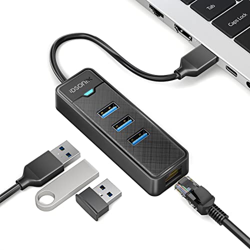 USB Hub 3.0 LAN Adapter - iDsonix USB 3.0 Hub with LAN 10/100/1000 Gigabit Ethernet Adapter for MacBook Laptop, Support Windows, Mac OS, Surface Pro, Linux, and More von IDSONIX SMART INTERACTIVE