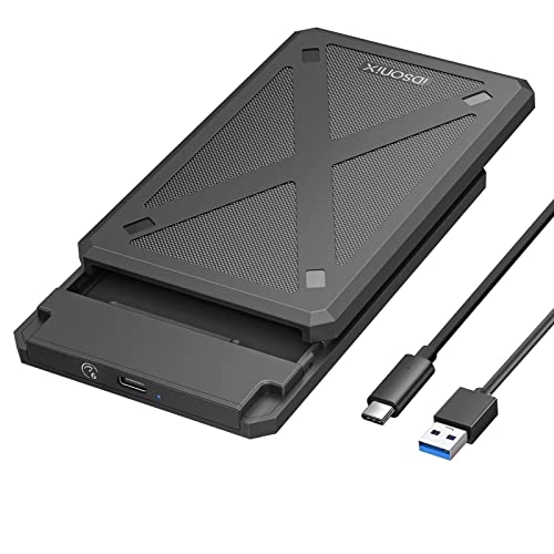 iDsonix 2,5 Zoll festplattengehäuse 6Gbps USB 3.1 festplattengehäuse für 7mm/9.5mm SATA III SSD HDD mit UASP unterstützt, werkzeugfreie Externes Gehäuse Schwarz(PW25-C3) von IDSONIX SMART INTERACTIVE