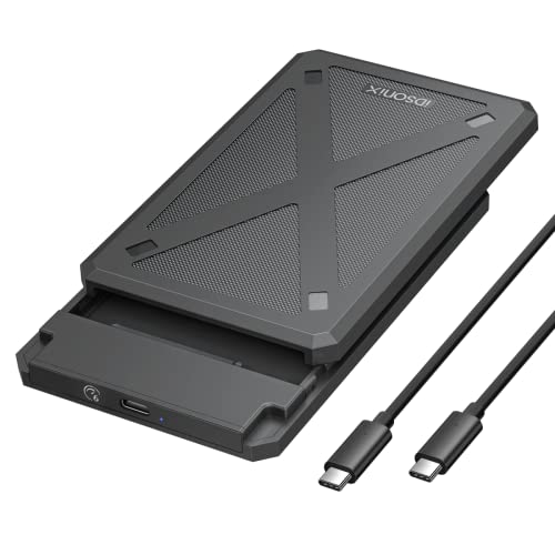 iDsonix 2,5 Zoll festplattengehäuse 6Gbps USB C 3.1 festplattengehäuse für 7mm/9.5mm SATA III SSD HDD mit UASP unterstützt, werkzeugfreie Externes Gehäuse Schwarz(PW25-1C3) von IDSONIX SMART INTERACTIVE