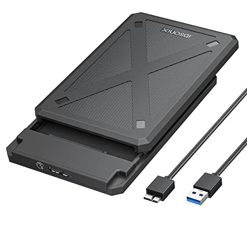 iDsonix 2,5 Zoll festplattengehäuse USB 3.0 festplattengehäuse für 7mm/9.5mm SATA III SSD HDD mit UASP unterstützt, werkzeugfreie Externes Gehäuse Schwarz von IDSONIX SMART INTERACTIVE