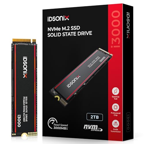 iDsonix M.2 SSD 2TB, PCIe Gen3x4, Geschwindigkeit bis zu 3.100 MB/s, NVME SSD M.2 2280 mit 3D NAND Flash und Kühlkörper, internes Solid State Laufwerk 2 TB SSD für Laptop, Desktop und PC von IDSONIX SMART INTERACTIVE
