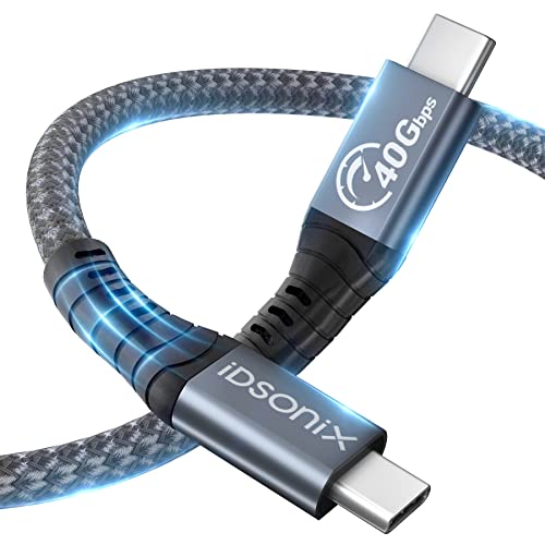 iDsonix USB Kabel für Thunderbolt 4 Kabel, Kompatibel mit 40Gbps Datenübertragung, 8K@60HZ / Dual-4K@60HZ-Displays, PD 100W(20V/5A) für MacBooks, Laptops, Docks, SSD, Hubs von IDSONIX SMART INTERACTIVE