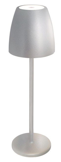 MEGATRON Akku-Tischl TAVOLA IP54 MT68057 2W 200lm Touchdim 2700K Silbergrau von IDV Import- und Direkt-