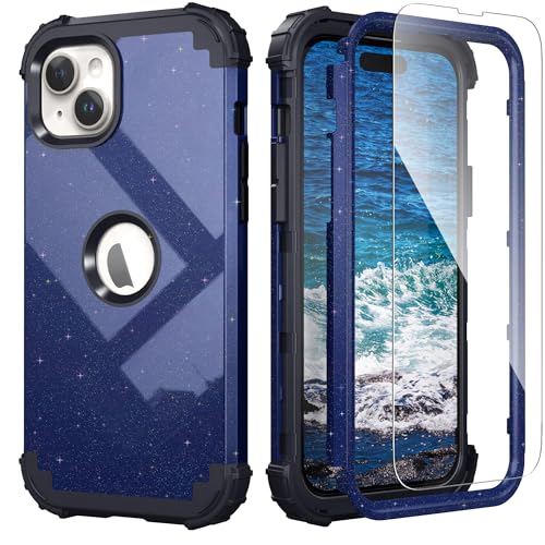 IDweel Schutzhülle für iPhone 15 mit Displayschutzfolie für Herren, luxuriös, 3-in-1, stoßfest, schmale Passform, Hybrid-Hülle, strapazierfähig, harte Polycarbonat-Hülle, weiches Silikon IDweel Schutzhülle für iPhone 15 mit Displayschutzfolie für Herren, luxuriös, 3-in-1, stoßfest, schmale Passform, Hybrid-Hülle, strapazierfähig, harte Polycarbonat-Hülle, weiches Silikon von IDweel