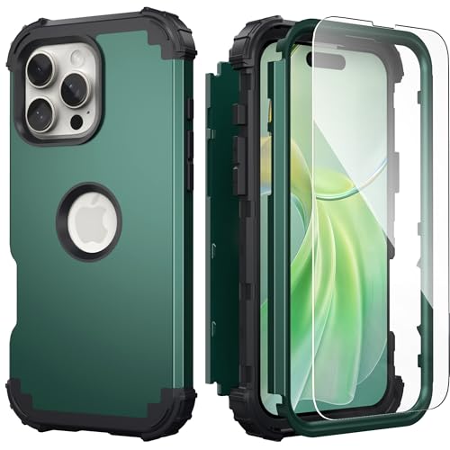 IDweel Schutzhülle für iPhone 16 Pro Max mit Displayschutzfolie, 3-in-1, stoßfest, schmale Passform, Hybrid-Hülle, strapazierfähig, harte Polycarbonat-Hülle, weiches Silikon, Rundumschutz IDweel Schutzhülle für iPhone 16 Pro Max mit Displayschutzfolie, 3-in-1, stoßfest, schmale Passform, Hybrid-Hülle, strapazierfähig, harte Polycarbonat-Hülle, weiches Silikon, Rundumschutz von IDweel