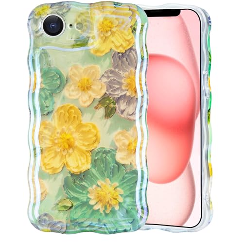 IDweel Schutzhülle für iPhone 16e, luxuriöses buntes Retro-Ölgemälde, Blume, glänzendes Muster, niedlich, gewellter Rand, exquisite Handyhülle, stilvoll, stabile TPU-Schutzhülle für Damen, Gelbgrün IDweel Schutzhülle für iPhone 16e, luxuriöses buntes Retro-Ölgemälde, Blume, glänzendes Muster, niedlich, gewellter Rand, exquisite Handyhülle, stilvoll, stabile TPU-Schutzhülle für Damen, Gelbgrün von IDweel